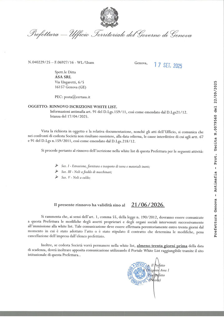 ASA Genova - White List